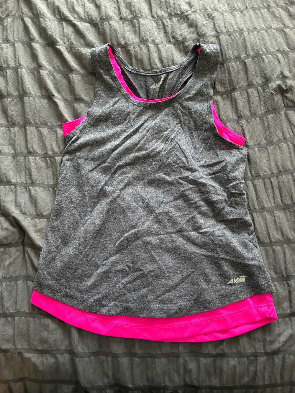 Avia Gray Tank Top with Hot Pink Trim